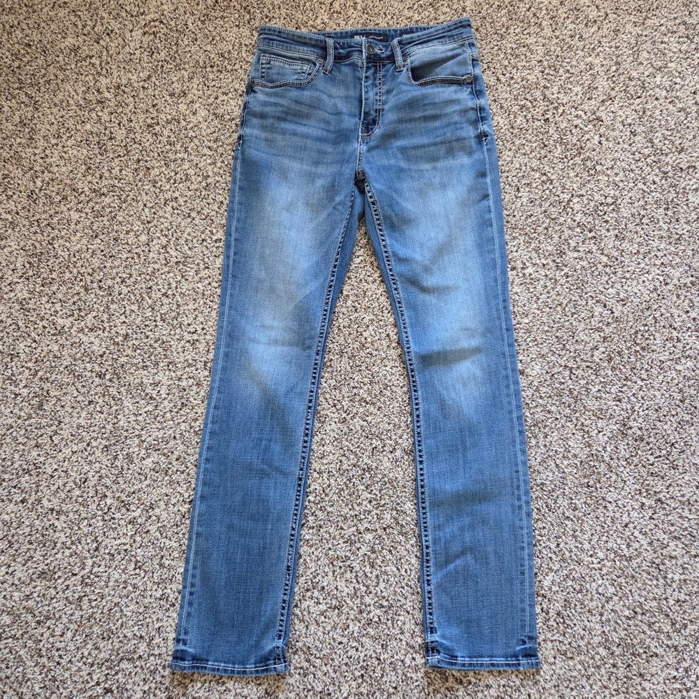 BKE Jake Straight Mens Medium Wash Coolmax Stretch Denim Jeans 30X32